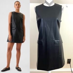 NWT, Gap Vegan Leather Mini Dress, Black